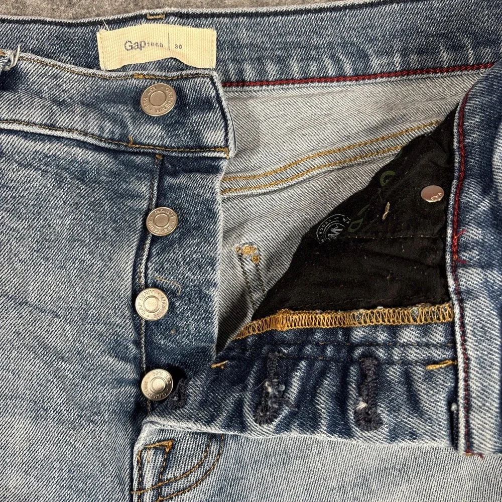 Gap Jeans Mens 30 Light Blue‎ 1969 Button Fly Straight Leg Blue Coral Denim